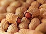Extreme close up of peanuts in shell