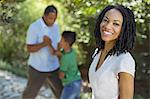 Portrait of smiling woman outdoors