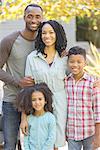 Portrait of smiling family outdoors