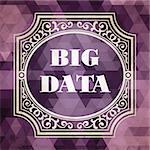 Big Data  Concept. Vintage design. Purple Background made of Triangles.