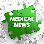 Medical News  on Multicolor Puzzle on White Background.