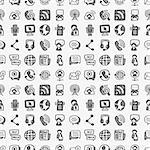 seamless doodle communication pattern