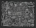 Blackboard doodle baby background