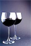 glasses of wine on a light purple background