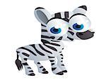 cute zebra cartoon smiling with two big eyes