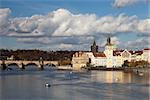 Prague, Czech Republic, Novotny Lavka at Old City and Charles bridge