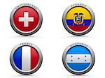 Emblems - Brazil world cup 2014 group E, three-dimensional rendering