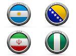 Emblems - Brazil world cup 2014 group F, three-dimensional rendering