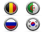 Emblems - Brazil world cup 2014 group H, three-dimensional rendering