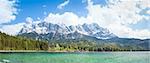 An image of the Eibsee and the Zugspitze in Bavaria Germany