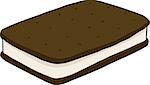 Isolated ice cream sandwich over isolated background