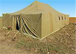 very big military tent in the field