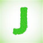 colorful illustration with grass letter I for your design