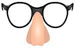 Witty makeup - the nose with glasses. Vector illustration.