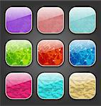 Illustration backgrounds with grunge texture for the app icons - vector