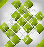 Illustration abstract creative green background with squares - vector