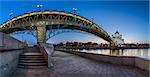 Panorama of Christ the Saviour Cathedral and Patriarshy Bridge in the Evening, Moscow, Russia