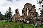 Pillar ruins at Ancient Troizina , Peloponnese, Greece