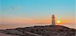 Panorama of Peggys Cove's Lighthouse at Sunset (Nova Scotia, Canada)