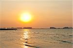 Sunset over sea in Dubai seen from Jumeirah beach