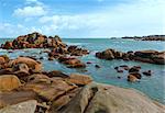 Ploumanach coast spring view  (Perros-Guirec, Brittany, France). The Pink Granite Coast.