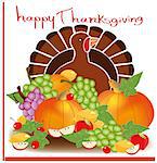 Happy Thanksgiving Turkey with Pumpkin