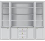 Multifunctional cabinet with shelves for storage. Vector illustration.