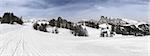 Alta Badia, Dolomites mountain landscape and ski slopes on the Pralongia plateau