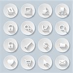 Web site and Internet icons set in paper style