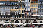 Traditional market in the historic Ribeira district, Porto Portugal