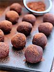 Chocolate truffles dusted with cocoa powder