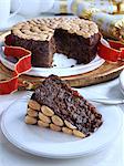 UK Christmas cake on a cake stand