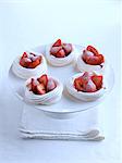 Strawberry meringue nests