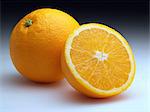 Navel oranges on a neutral background