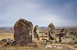 Ancient tombs, Zorats Karer (Karahundj) (Carahunge) (speaking stones), Sisian, Armenia, Central Asia, Asia