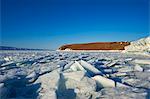 Maloe More (Little Sea), frozen lake during winter, Olkhon island, Lake Baikal, UNESCO World Heritage Site, Irkutsk Oblast, Siberia, Russia, Eurasia