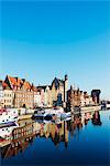 Canal side houses, Gdansk, Poland, Europe