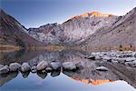 Sunrise at Convict Lake in the Eastern Sierra Mountains in autumn, California, United States of America, North America