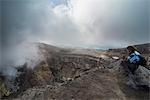 Steaming fumarole on the Gorely volcano, Kamchatka, Russia, Eurasia