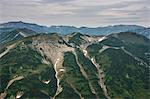 Aerial of the uninhabitated south of Kamchatka, Russia, Eurasia