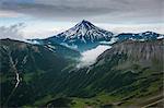 Aerial of Vilyuchinsk volcano, Kamchatka, Russia, Eurasia