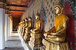 Gold Buddha statues in Wat Arun (The Temple of Dawn), Bangkok, Thailand, Southeast Asia, Asia