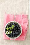 Blueberries in a sieve