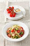 Tagliatelle with salmon and vegetables
