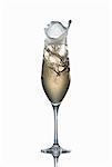 Champagne splashing out of a glass