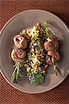 Rosemary skewers with lamb fillet and tabbouleh