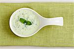 Bowl of Chilled Cucumber Soup with Mint