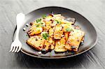 Grilled squash with balsamic vinegar and parsley