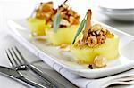 Poached apples with nuts and spices