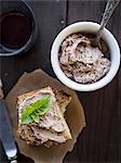 Chickpea spread with homemade wholegain bread.